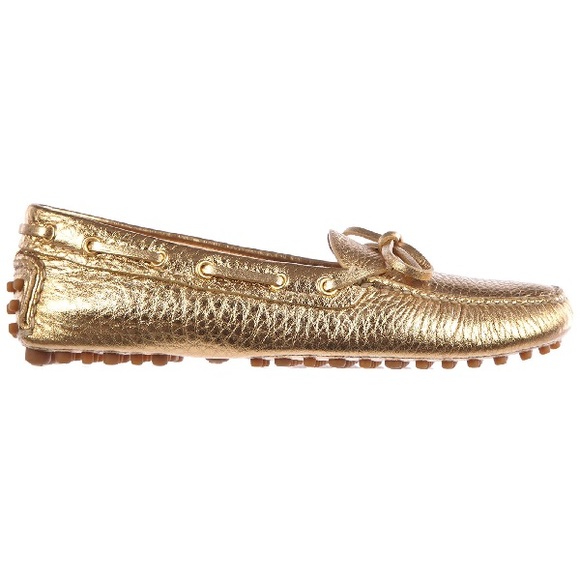 Prada Deerskin Driving Shoes Gold - Picture 1 of 6